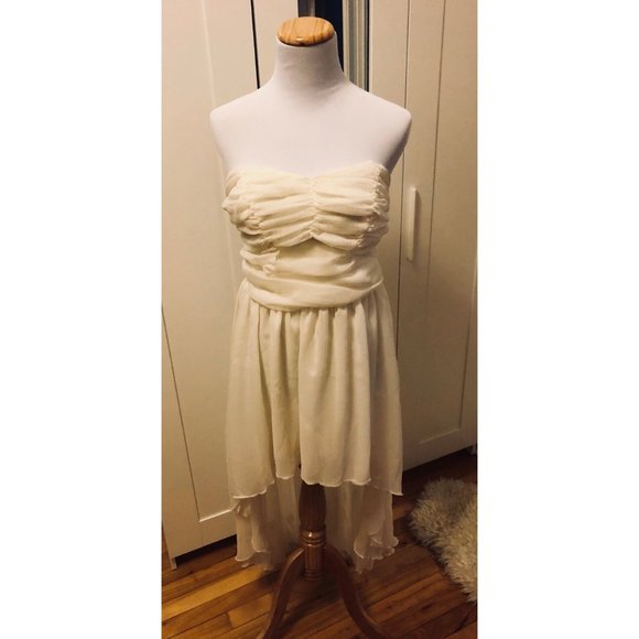 Ellison strapless high low cream formal dress size Large - Picture 1 of 6